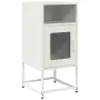 vidaXL Нощно шкафче бяло 36x39x78 cm Студено валцувана стомана, снимка 1