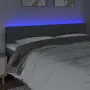 vidaXL LED горна табла за легло, тъмносива, 200x5x78/88 см, плат, снимка 3