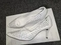 Дамски обувки висок ток естествена кожа голям номер 40 бял цвят, снимка 1
