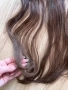 естествена коса на клипсове кестенява, снимка 5