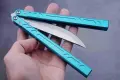 Baliplus Barebones Balisong (Tanto) – Пеперуда, Циан, снимка 2