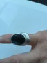 Красив нов сребърен пръстен с черно-бял  камък , тегло 11.94г,  проба 925. , снимка 1