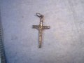 ПОСРЕБРЕНО МАЛКО НАГРЪДНО РАЗПЯТИЕ ДВУСТРАННО МЕТАЛНО КРЪСТЧЕ 21346, снимка 4