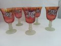 Ретро чаши Бохемия ръчно рисувани, снимка 8