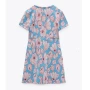 Къса рокля в свежи сини флорални шарки, снимка 3