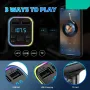 CAR Bluetooth FM трансмитер, RGB LED светлини, 2xUSB + TYPE C, снимка 4