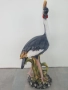 Сив кралски жерав статуетка 83см-5кг/голяма италианска порцеланова фигура на птица, снимка 5