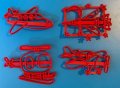 сет самолет хеликоптер ракета пластмасови резци резец форма форми украса фондан торта печати, снимка 1 - Форми - 39898160