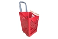  PVC кошница за пазаруване с колела, червена 75 литра, снимка 1