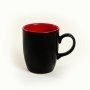 Комплект от 6 чаши, Keramika, керамични, Black-Red, 300 ml, 9 cm, снимка 3