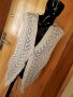 Бежова къса жилетка плетиво тип потник на дупки с качулка С/М, снимка 1