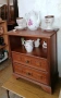 Стилно дървено шкафче от масивно дърво с две чекмеджета и отворена ниша., снимка 4