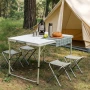 маса алуминиева сгъваема с 4 стола – идеален за къмпинг, двор и почивка, снимка 1