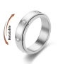 Spinner Fidget Ring 316L Неръждаема Стомана Антистресов Пръстен Въртящ Пръстен АнтиСтрес Инкрустиран, снимка 3