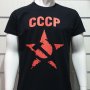 Нова мъжка черна тениска с трансферен печат СССР звезда, Русия, снимка 6