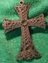 СТАР ГОЛЯМ КРАСИВ АЖУРЕН МЕСИНГОВ НАГРЪДЕН КРЪСТ 30784, снимка 11