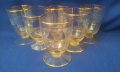 Ретро ракиени чашки, ръчна гравюра, златни кантове, столче – 6 бр сервизче, снимка 1