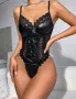 Секси боди в съчетание на кожа и дантела, снимка 3
