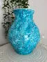 Прелестна релефна ваза с пеперуди в светло синьо, снимка 1