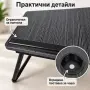 Черна сгъваема масичка за лаптоп с регулируем плот, снимка 4