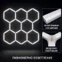 LED хексагонално осветление за гараж и работилница 280W, 6500K, 257.6×244.4 см, 35 LED панела, IP54, снимка 3