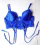 Censored 85D синьо бюстие с вградени жартиери за чорапи., снимка 1