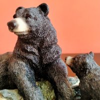 Колекционерска декоративна фигура Черна мечка с малко мече, снимка 15 - Колекции - 40160185