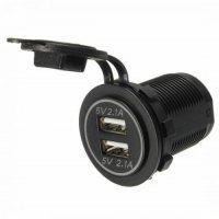 Контакт за запалка за кола с двоен USB щепсел 12V 24V зарядно устройство за монтаж на панел 2x 2.1A, снимка 5 - Аксесоари и консумативи - 35255548