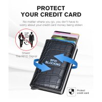 4041 Черен портфейл за кредитни карти със защита, снимка 4 - Портфейли, портмонета - 42149071
