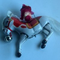Винтидж тенекиена играчка маймуна върху  кон, снимка 5 - Колекции - 40124408