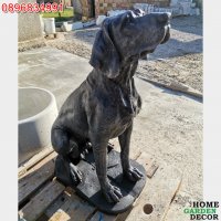 Градинска статуя куче Немски дог от бетон в реален размер – черен цвят, снимка 5 - Градински мебели, декорация  - 39085373