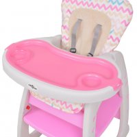 3 в 1 Столче за хранене с масичка, розово, снимка 7 - Столчета за хранене - 37753131