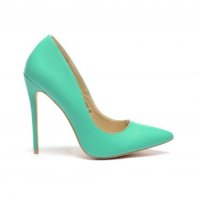 Обувки на ток - зелена кожа - 81246-A001, снимка 3 - Дамски обувки на ток - 37395778