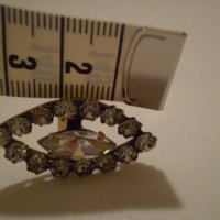 стар дамски пръстен месинг със позлата и циркони, снимка 2 - Антикварни и старинни предмети - 35218309