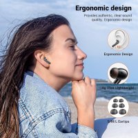 Aoslen Безжични слушалки, Bluetooth 5.3 IPX7 водоустойчиви черни, снимка 6 - Bluetooth слушалки - 44168599