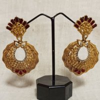 Индийски обеци с цветни камъни М16, снимка 1 - Обеци - 38678940