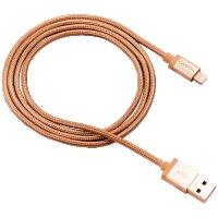 Зареждащ кабел CANYON MFI-3,  USB to lightning, certified by Apple, 1М, Златист SS30247, снимка 1 - USB кабели - 40064105
