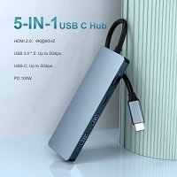 Нов USB C многопортов адаптер докинг станция за MacBook Pro, iPad Pro, снимка 2 - Други - 40647476