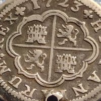 Сребърна монета 2 реала 1723г. Филип пети Севиля Испания 14943, снимка 3 - Нумизматика и бонистика - 42900582