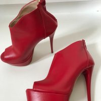 Osmose 36 червени боти платформа сандал естествена кожа висок ток, снимка 1 - Дамски елегантни обувки - 34479485