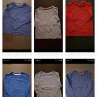 3-4г 104см Комплект 6бр Блуза Тениска с дълъг ръкав Материя памук Цвят синьо, тъмно синьо, сиво, чер, снимка 1 - Детски Блузи и туники - 42120572