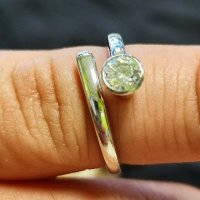 Елегантно сребърно пръстенче с цирконче (размер 17мм) , снимка 2 - Пръстени - 42088162