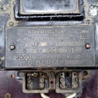 Стар немски електромер AEG-Berlin 1938г, снимка 6 - Антикварни и старинни предмети - 34872201