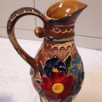Немска релефна керамична ваза, снимка 3 - Колекции - 31399451