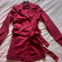 Дамско тънко сако, цвят Бордо, Размер С, снимка 1 - Сака - 40699309