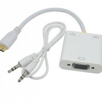Кабел с конвертор, преобразувател, вход MINI HDMI(м), изход VGA(ж), 0,3m, снимка 1 - Кабели и адаптери - 34251481