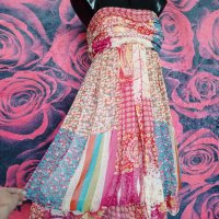 Многоцветна балон рокля бюстие XS, снимка 2 - Рокли - 36766541