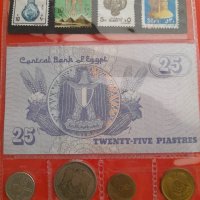 Интересна колекция от Египет - монети, банкнота и пощенски марки, снимка 1 - Нумизматика и бонистика - 36895430