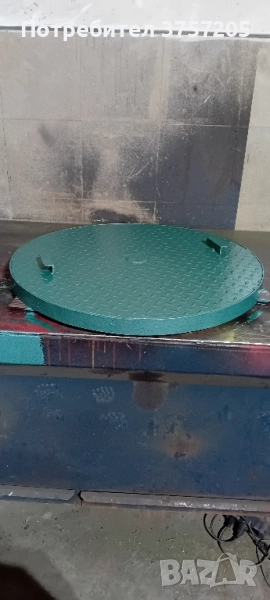 Кръгъл метален капак за водомерна шахта 82см., снимка 1