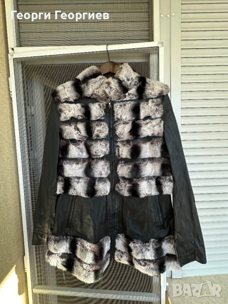 Страхотно яке естествена кожа и чинчила, снимка 1